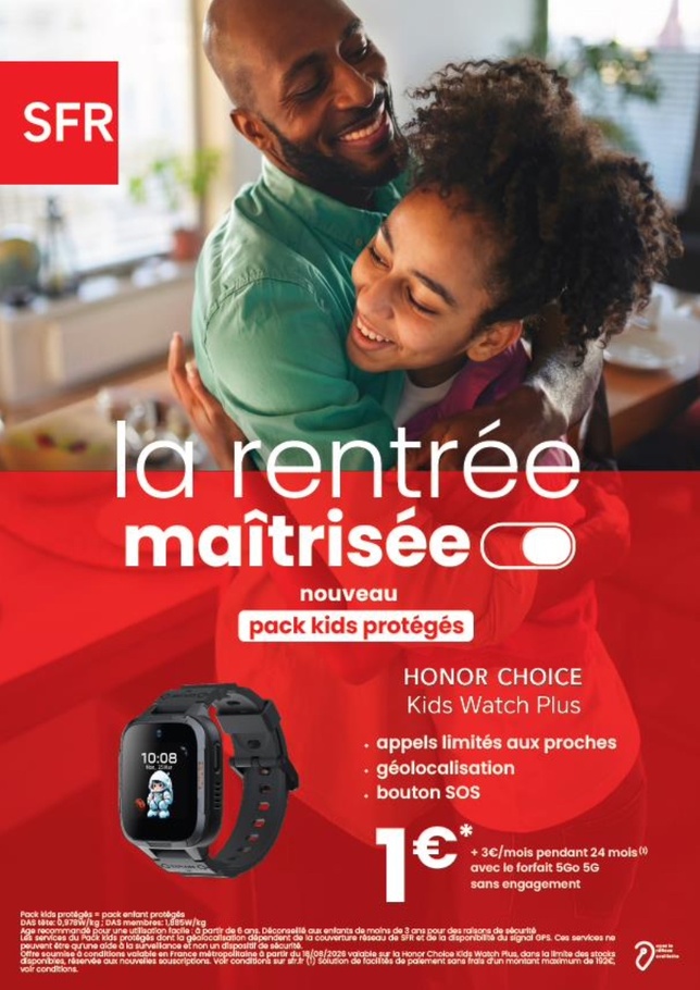 SFR lance le « Pack Kids Protégés », une montre connectée pour accompagner les premiers pas numériques des enfants SFR lance le « Pack Kids Protégés », une montre connectée pour accompagner les premiers pas numériques des enfants