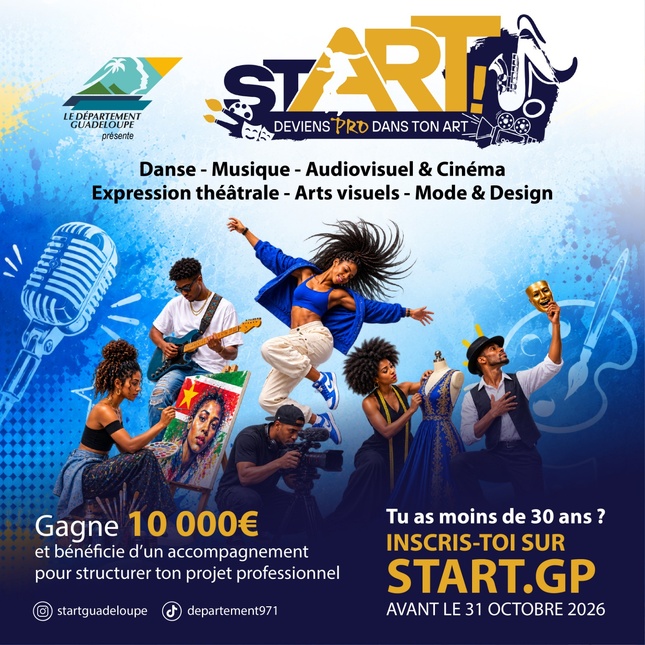 stArt 2026 : la Guadeloupe relance son tremplin pour accompagner les jeunes artistes vers la professionnalisation