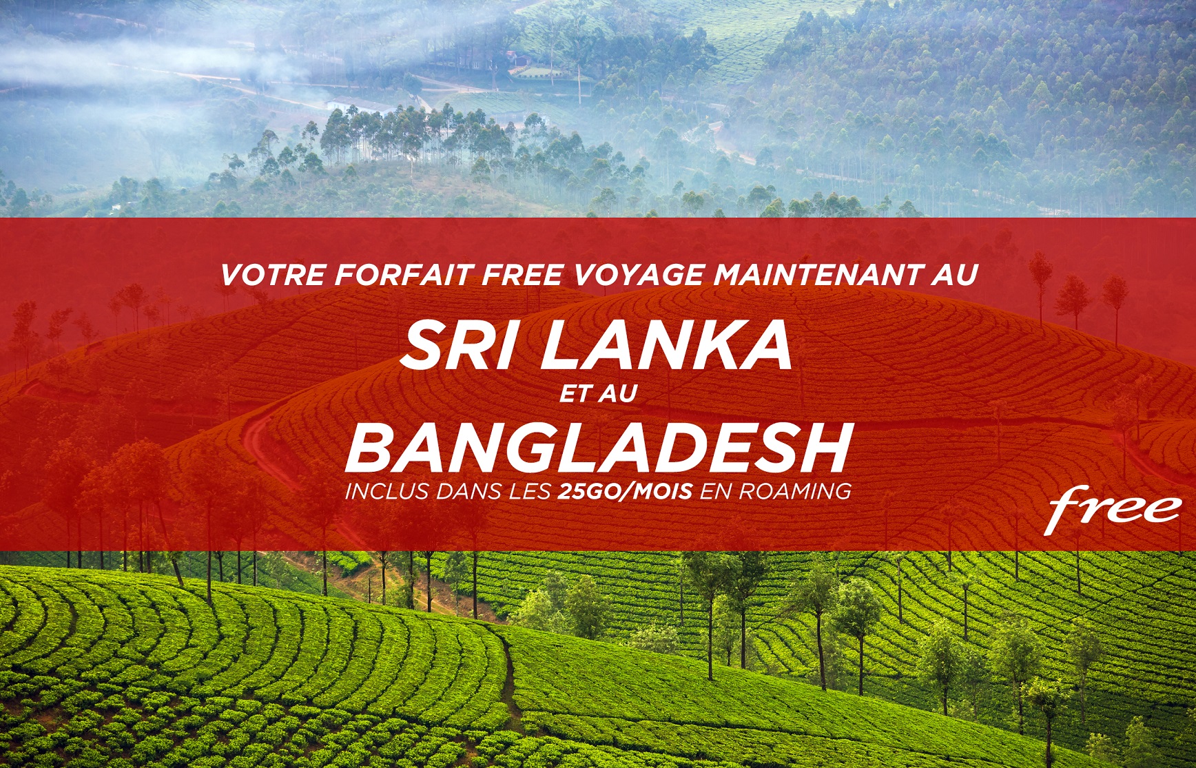 Forfait Free : le Sri Lanka et le Bangladesh inclus dans les 25Go/mois de data en roaming