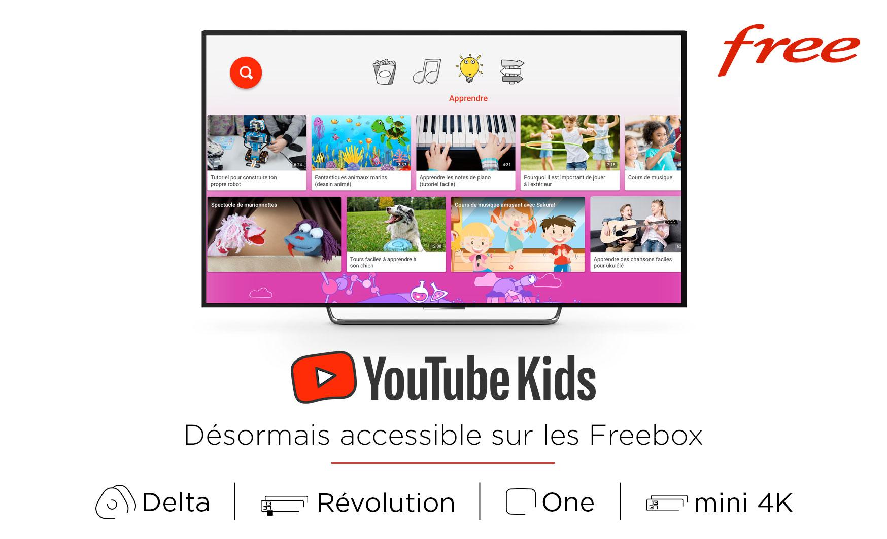 YouTube Kids désormais accessible sur les Freebox