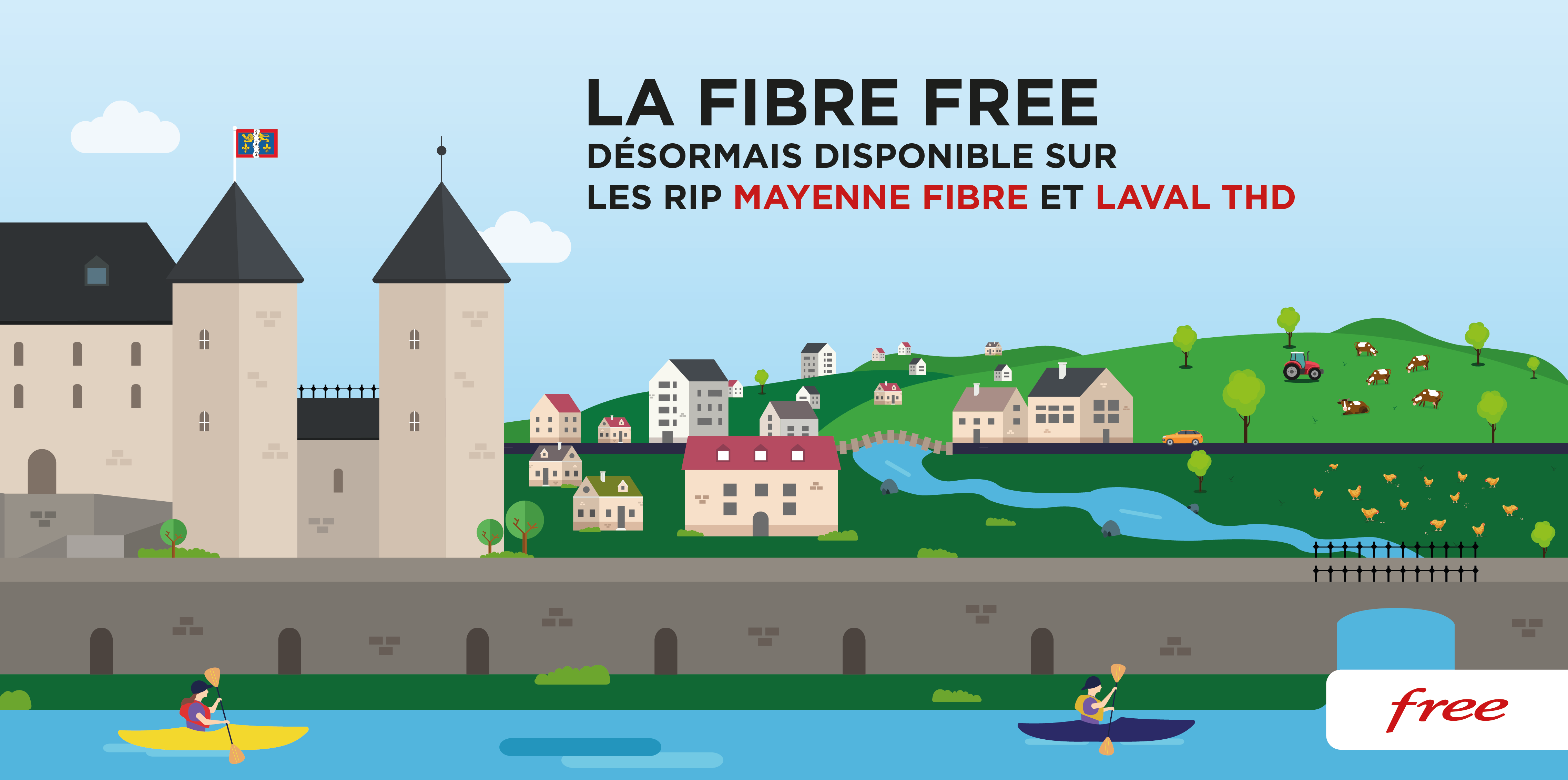 La Fibre Free désormais disponible sur les RIP Mayenne Fibre et Laval THD
