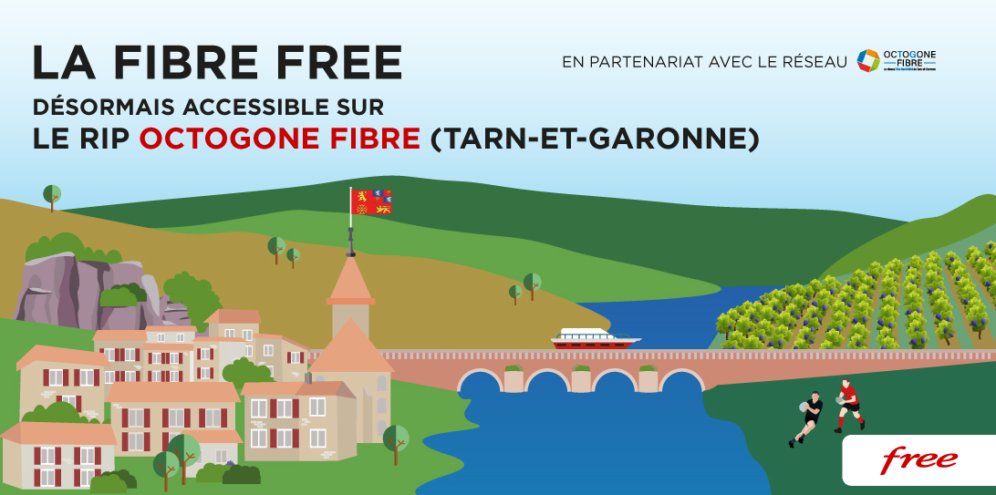 L’offre Fibre Free devient accessible pour les habitants du Tarn et Garonne desservis par le Réseau d’Initiative Publique Octogone Fibre