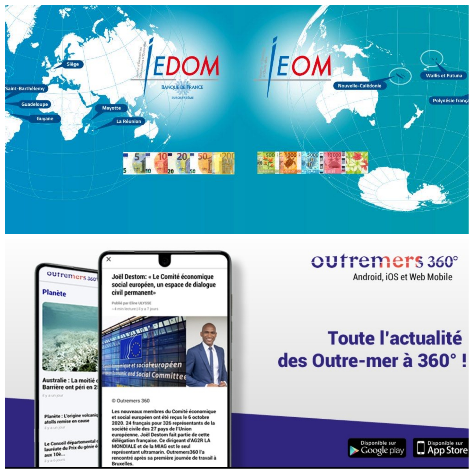 Les Instituts d’émission d’outre-mer (IEDOM et IEOM) signent un partenariat avec le site d'actualité Outremers360