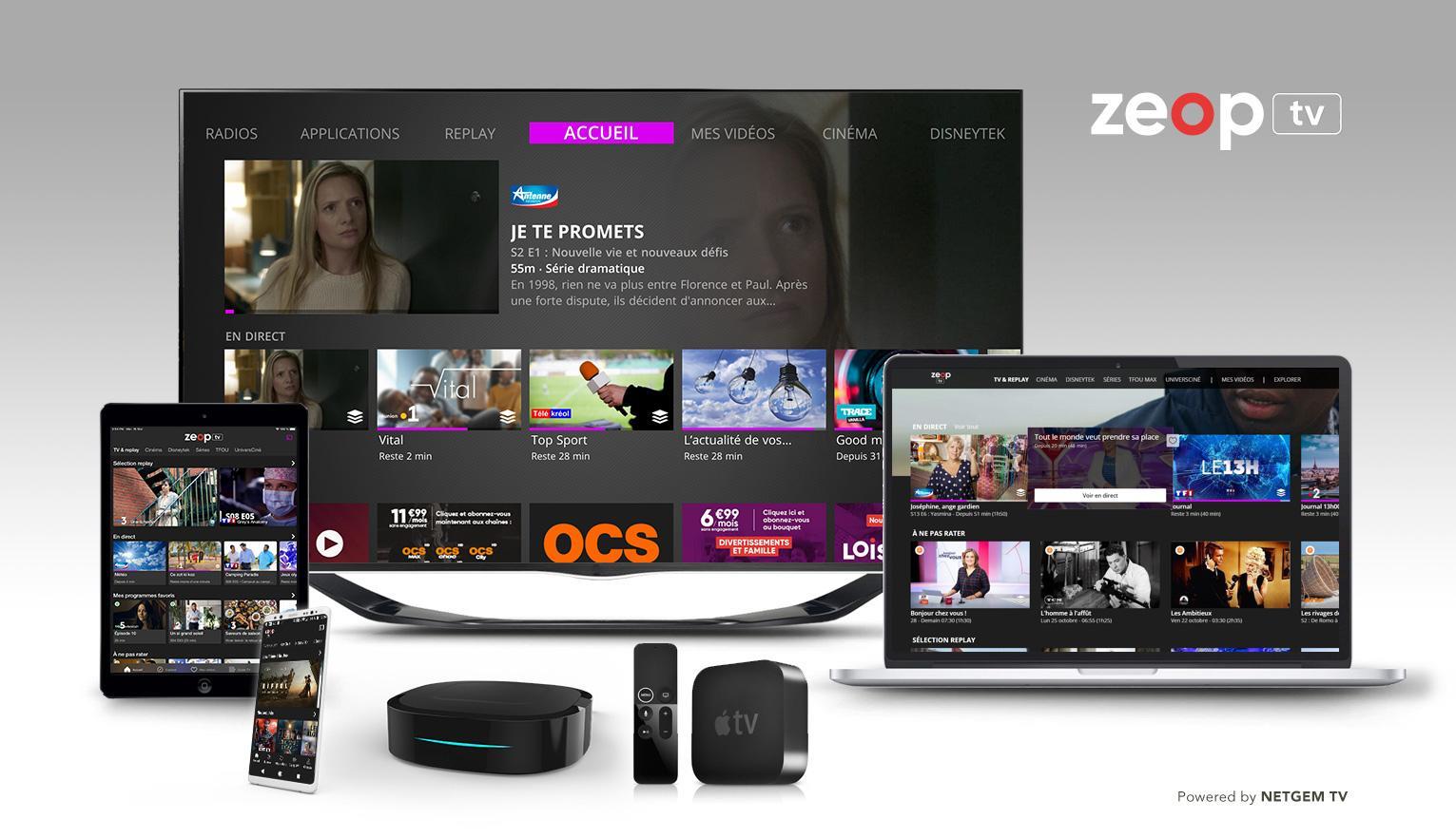 Zeop lance sa nouvelle génération de services TV multi-écrans avec NetgemTV
