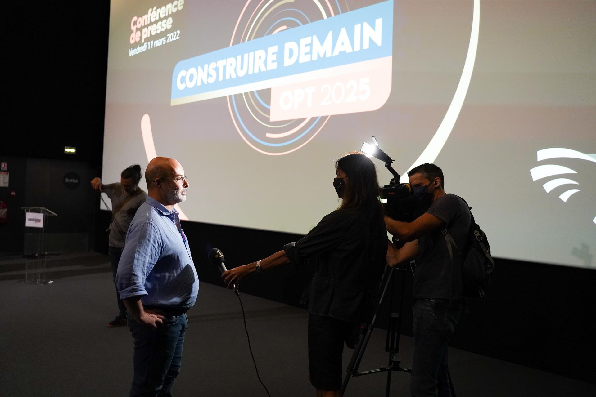 Philippe Gervolino interviewé lors de la conférence de presse du nouveau plan stratégique Construire Demain | OPT 2025