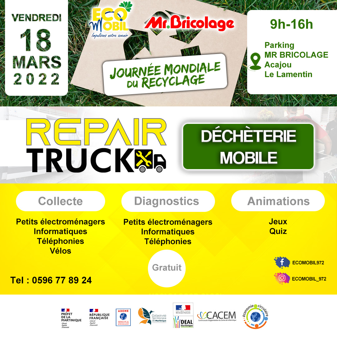 Martinique / Eco Mobil : Journée mondiale du recyclage ce vendredi en partenariat avec Mr Bricolage