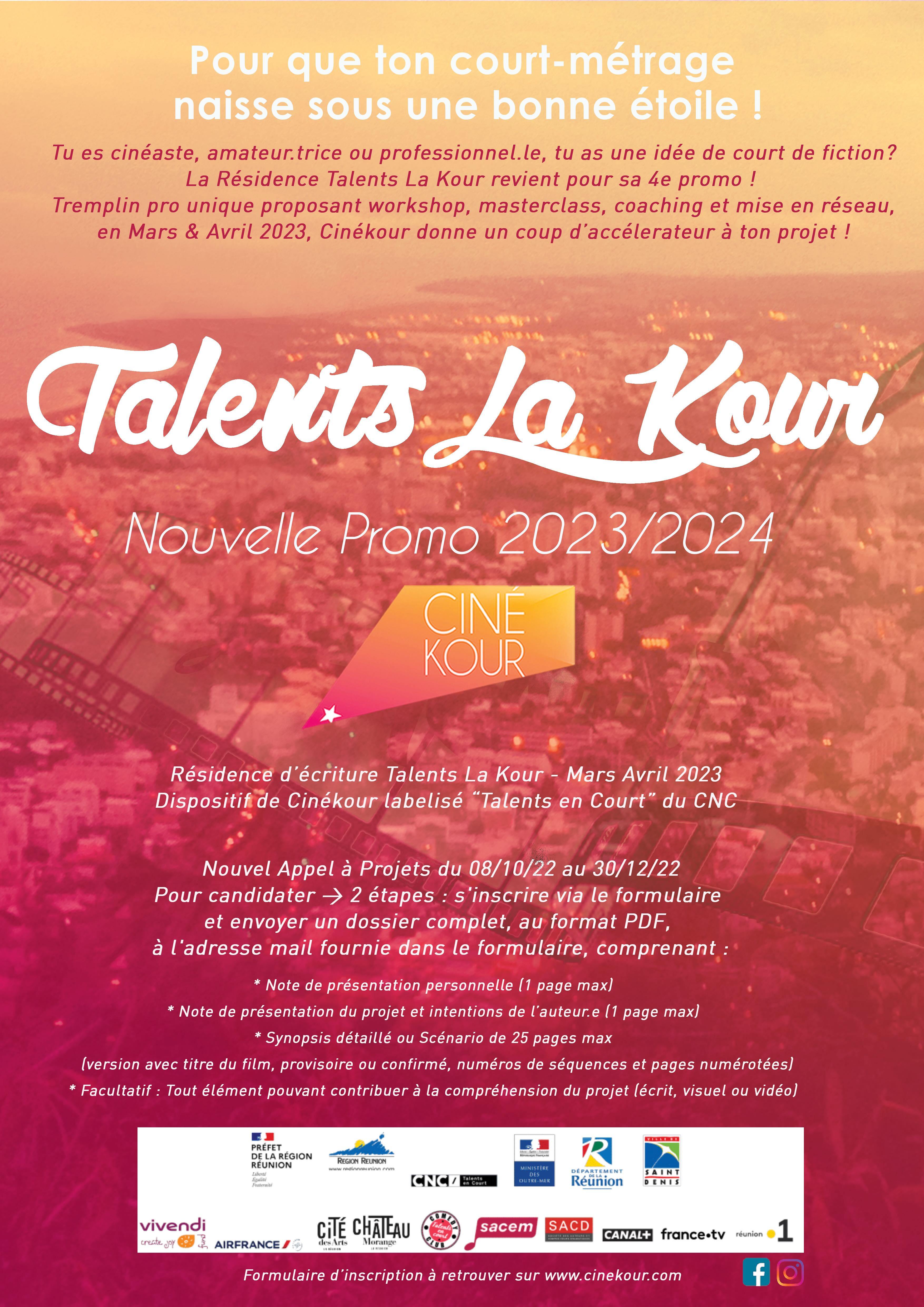 Talents La Kour 2023 : lancement d'un nouvel appel à projet !