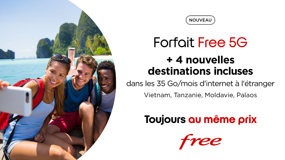 Cet été, Free ajoute 4 nouvelles destinations dans son Forfait Free 5G