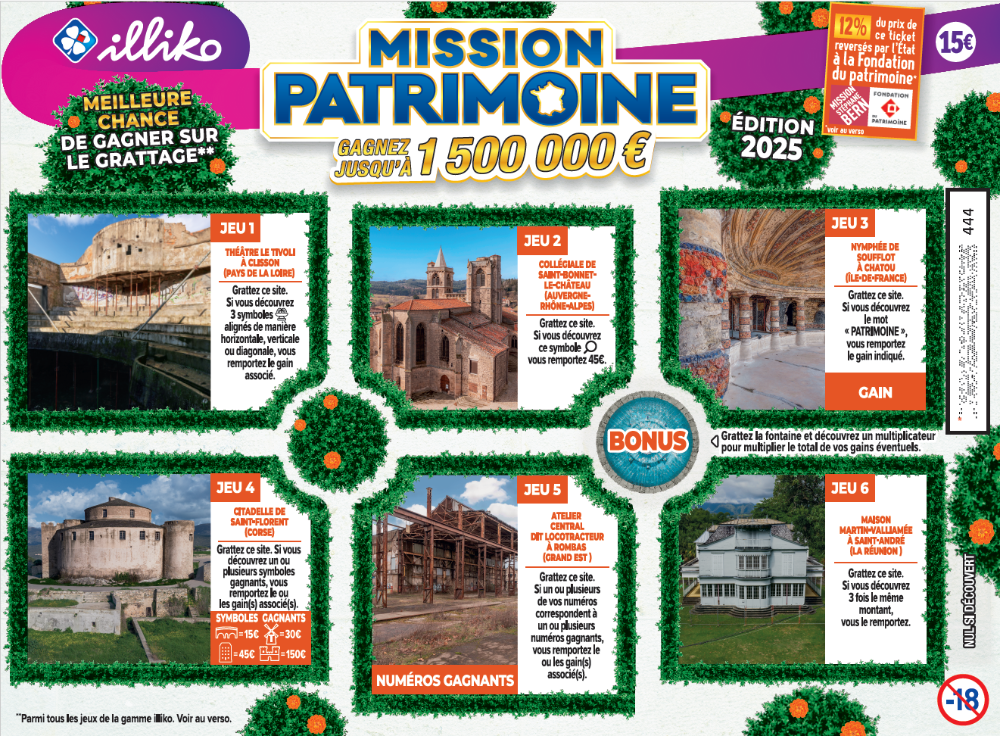 FDJ : La huitième édition de l’offre de jeux Mission Patrimoine est lancée