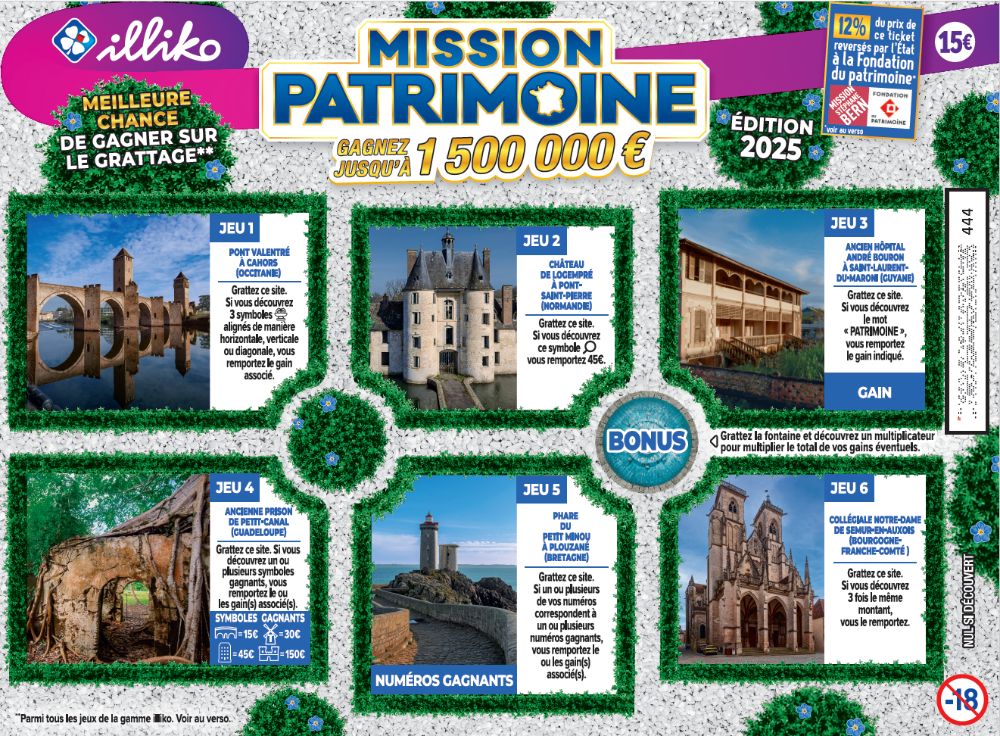 FDJ : La huitième édition de l’offre de jeux Mission Patrimoine est lancée