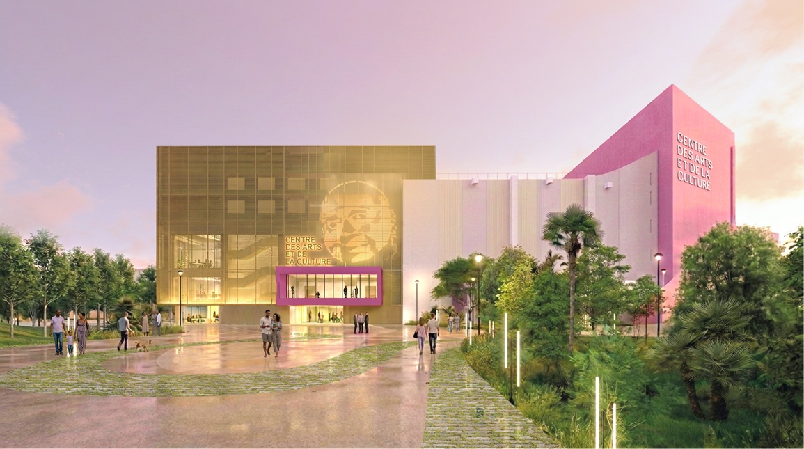 Les perspectives de jour du Centre des Arts et de la Culture de Pointe-à-Pitre (© Kardham)