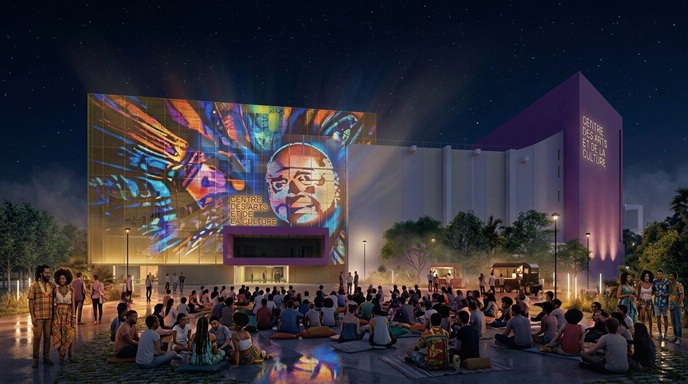 Les perspectives de nuit du Centre des Arts et de la Culture de Pointe-à-Pitre © Kardham