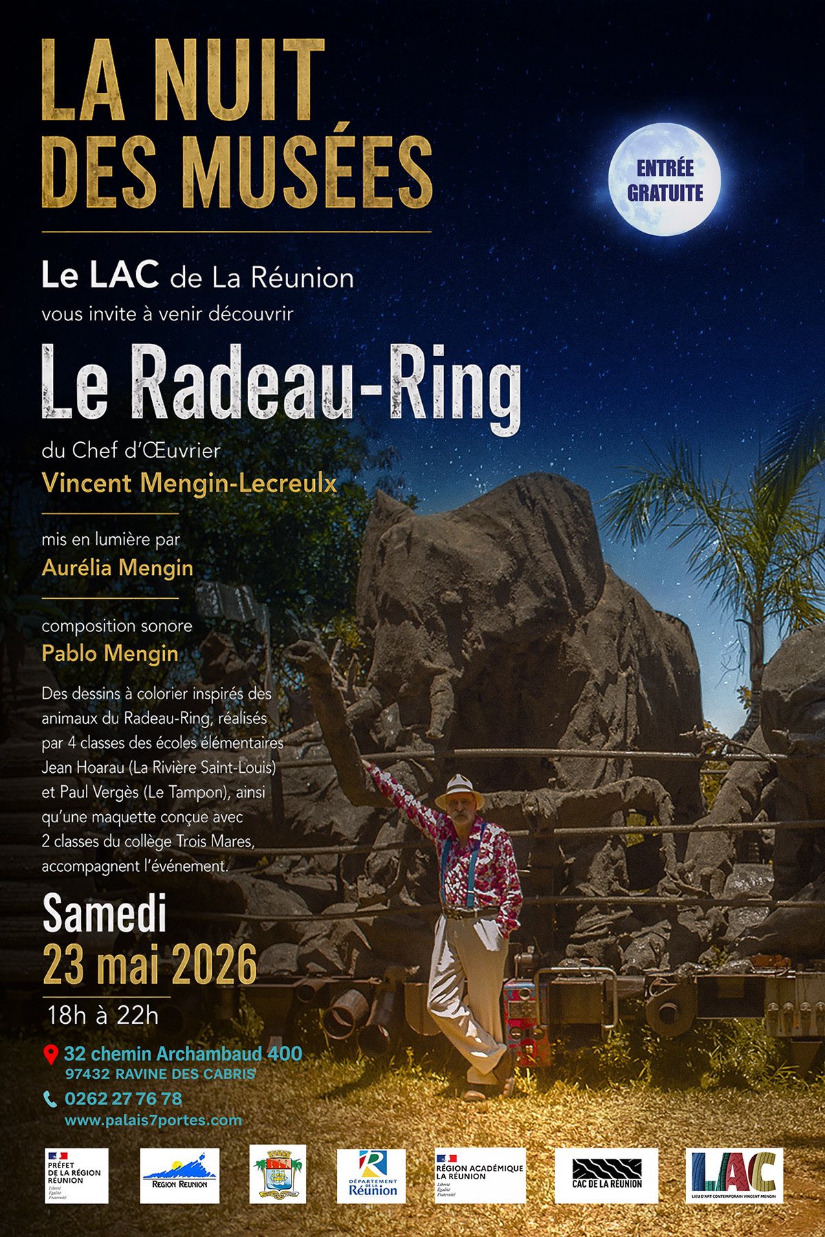 Nuit des musées 2026 : le LAC de La Réunion illumine l’œuvre monumentale de Vincent Mengin-Lecreulx