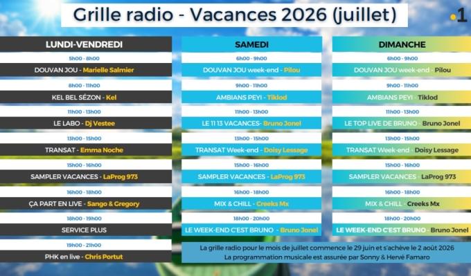 Guyane la 1ère passe à l'heure des vacances avec une grille riche en nouveautés et en divertissement