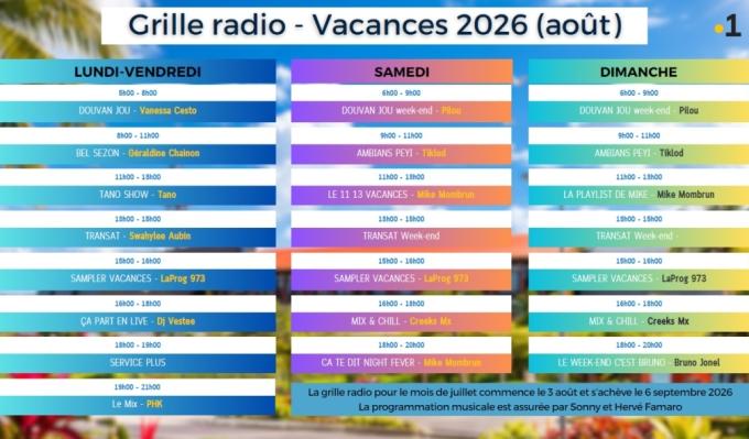 Guyane la 1ère passe à l'heure des vacances avec une grille riche en nouveautés et en divertissement
