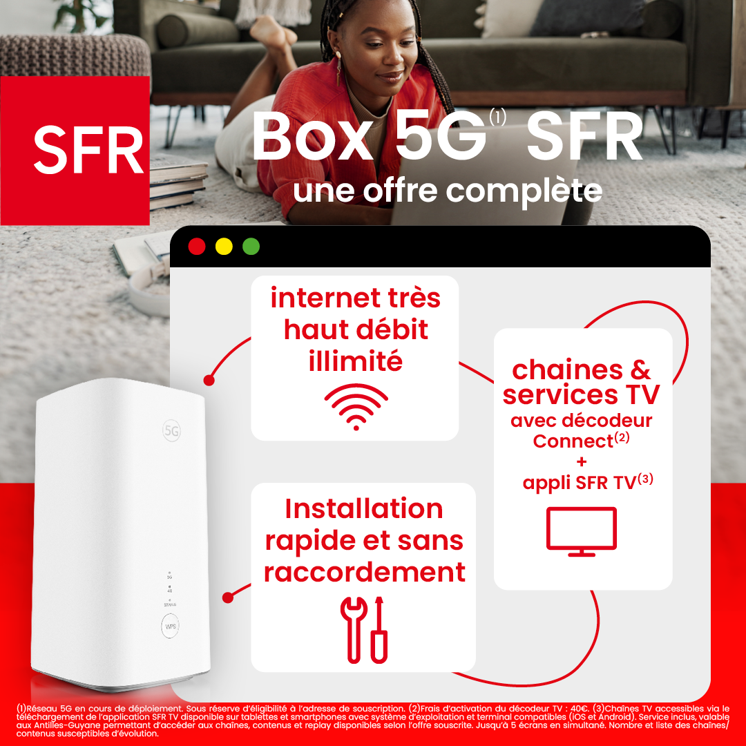 SFR Caraïbe lance une nouvelle BOX 5G avec Internet illimité et TV : une première en Martinique, en Guadeloupe et en Guyane