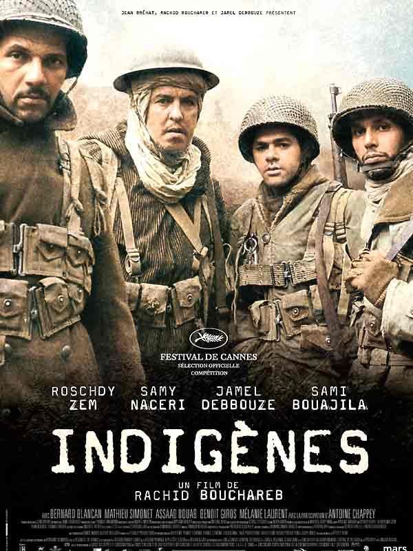 Affiche du film Indigènes, 2006, photographie par Roger Arpajou © 3B © Palais de la Porte Dorée, collection Musée national de l’histoire de l’immigration