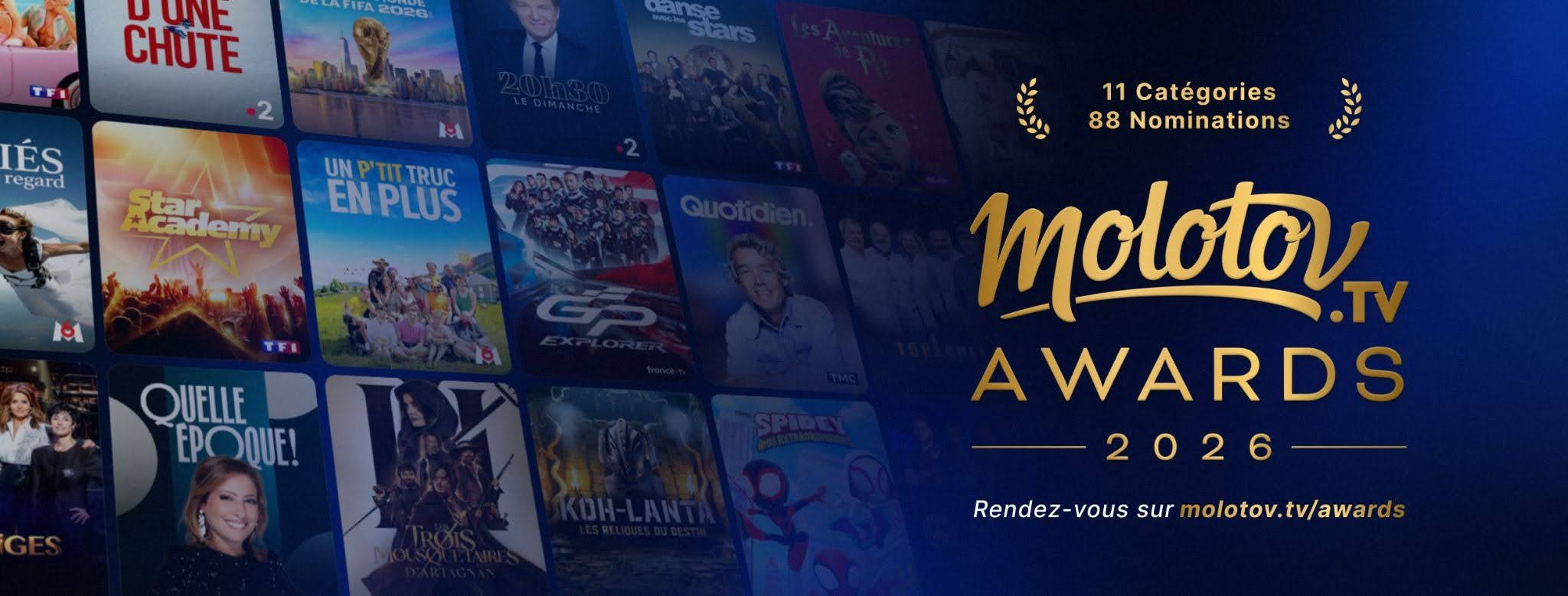 Molotov TV Awards 2026 : les 88 nominations dévoilées, le public appelé à élire le meilleur de la télévision française