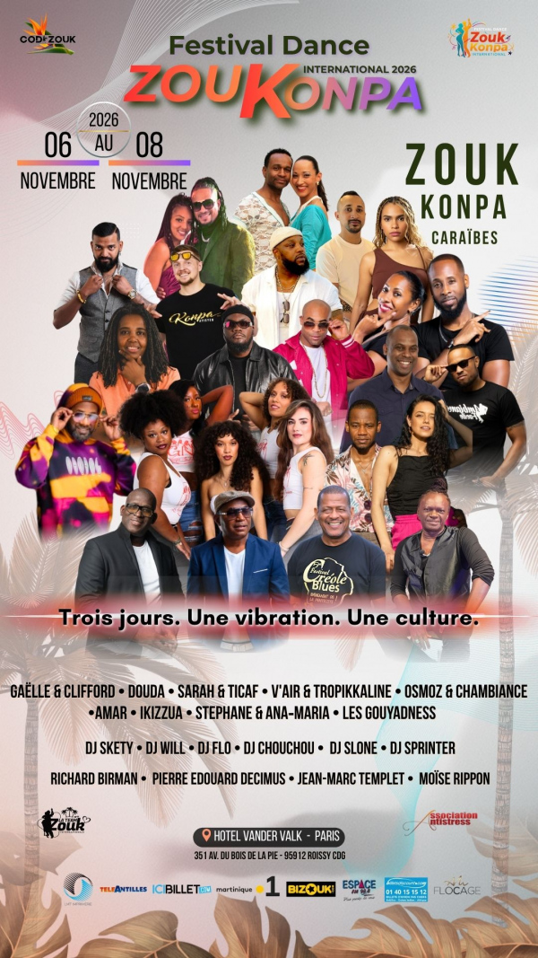 Le zouk et le konpa à l’honneur à Paris avec la première édition du Festival Dance Zouk Konpa International