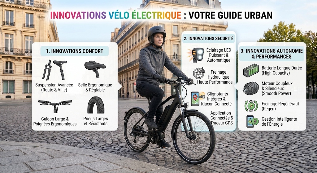 Vélo électrique : quelles innovations améliorent le confort, la sécurité et l'autonomie ?