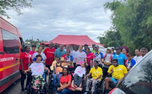La Réunion : Les résidents de la Mas Franche-Terre ont participé au tour de l'île avec les pompiers de l'UDSP 974 !