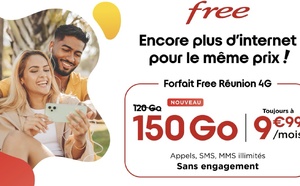 Free Réunion augmente l'enveloppe internet mobile à 150 Go sans surcoût dans son forfait 4G à 9,99€/mois