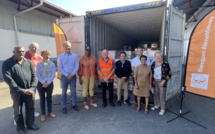 La Banque Alimentaire et GBH, partenaires pour faire face à la forte hausse de demandes, reçoivent un premier container