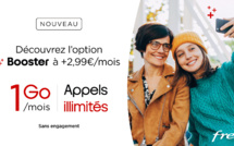 Free permet à ses abonnés au Forfait 2€ d'enrichir leur forfait par l'ajout d'appels illimités et de 1 Go de data pour 2,99€/mois sans engagement
